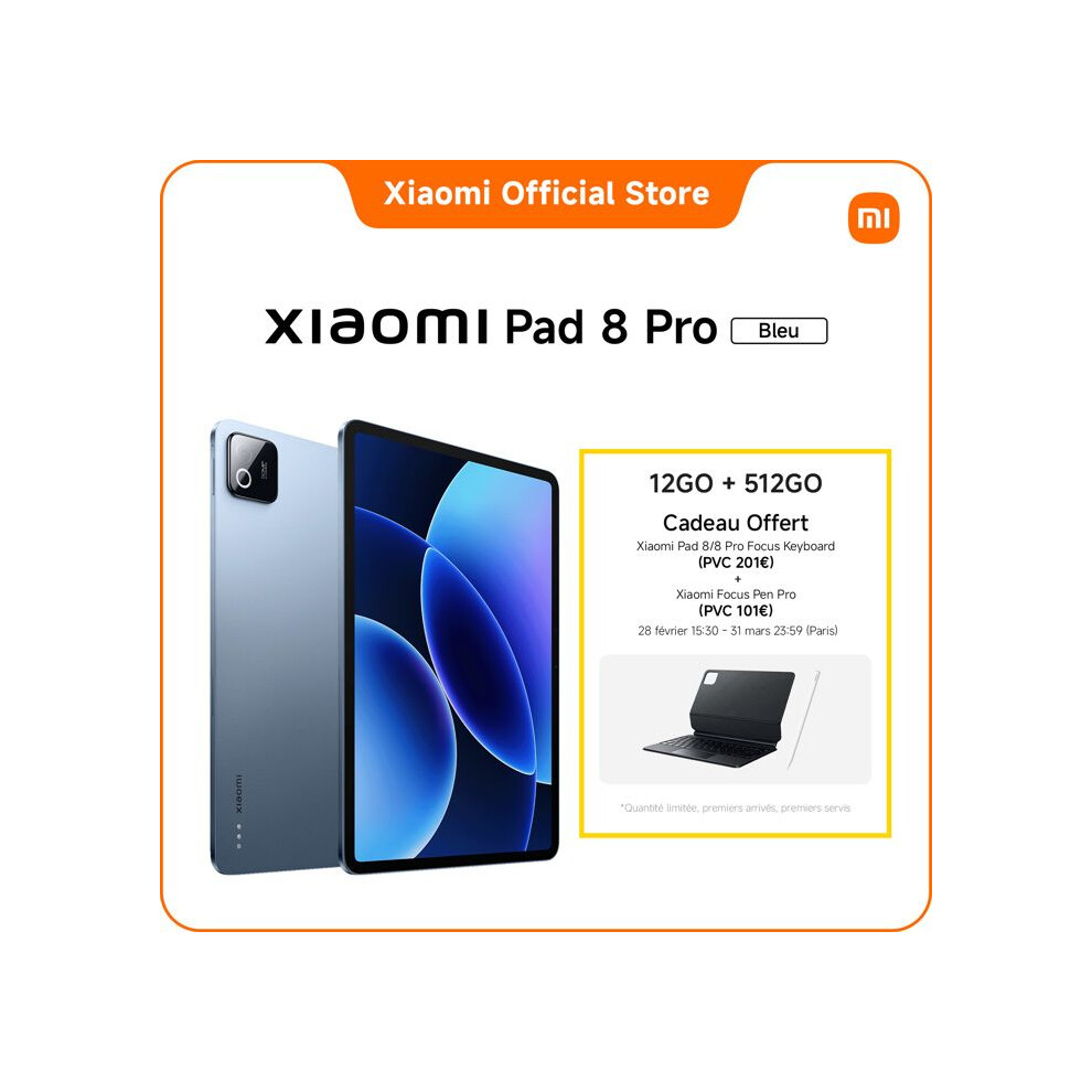 Xiaomi Blue Pad 8 Pro 12G Ram 512Go Snapdragon 8 Elite Processor
