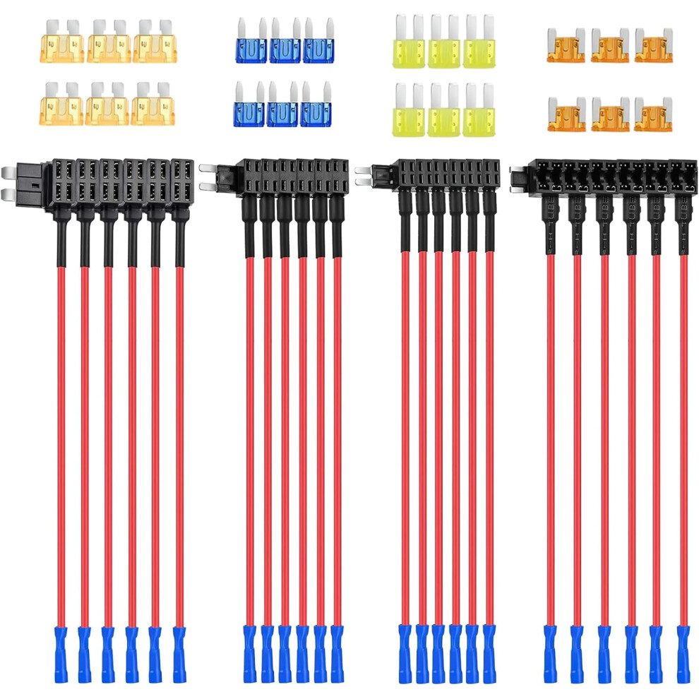 24Pcs 12V Automotive Fuse Holder Standard Mini Micro2 And Low Profile 4 Types Ato Atc Atm Apm Fuse Holder For Cars Trucks Ships 9448483042499