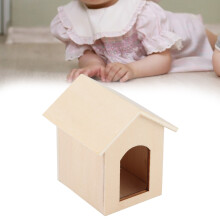 1/12 Dollhouse Wooden Pet House Miniature Kennel Model 6.2x5.5x5.4cm