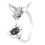 Hummingbird Floral Ring Unisex Adjustable Vintage Silver 1