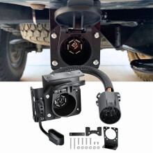 Lamă RV cu ieșire dublă și 7 căi și cablaj plat cu 4 căi – Adaptor de la 4 pini la 7 pini pentru pachet de remorcare din fabrică pentru
