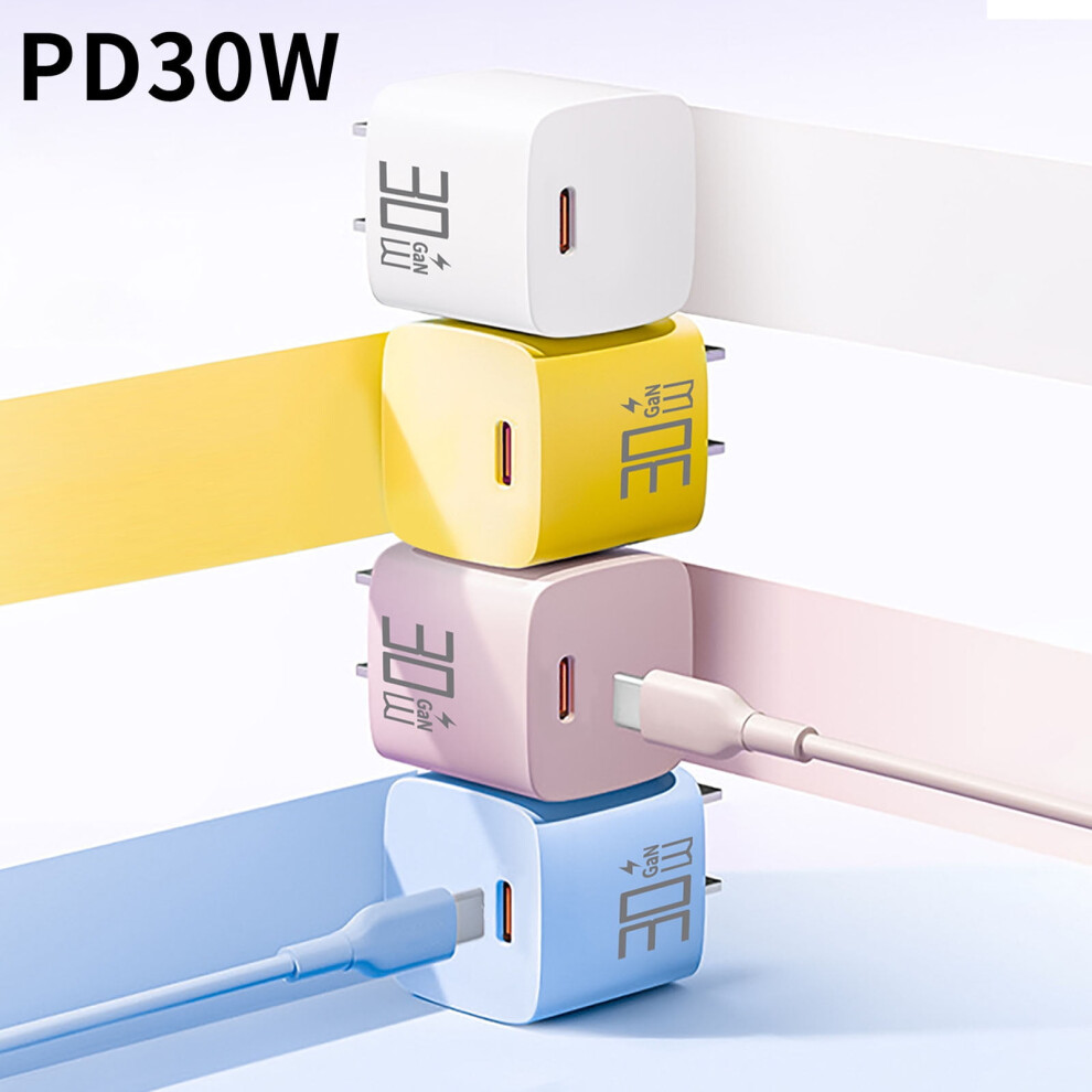 5Pcs 30W Gan Charger, Pd30w Usb-C Fast Charger For Phone, Ice Jelly Design, Qc3.0, Low Heat, Compact Â Under $5 9448483046336