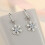 Sterling Silver Snowflake Drop Earrings 1 Pair 1