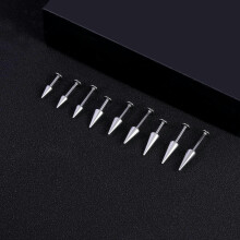 10 st/parti 16G Spike Rostfritt Stål Läppstift Öronspiral Conch Labret Piercingar - Silver - 1,2 mm x 10 mm - 4 x 10 mm