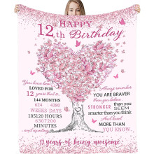 Pink Throw Blanket 60x50 Inches for Teens and Kids
