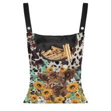 Wieszak na woreczki z motywem krowy Highland Cow Sunflower – wiszący organizer do spiżarni z nadrukiem krowy, wytrzymały, kompatybilny ze