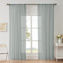 Ensemble housse de couette unie et rideaux voilages modernes