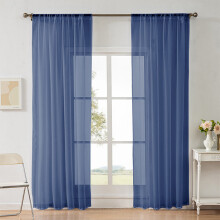 Ensemble housse de couette unie et rideaux transparents à œillets
