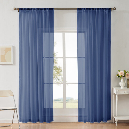 Ensemble housse de couette unie et rideaux transparents à œillets