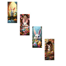 Ensemble de 4 housses de porte lapin de Pâques 35 x 78 pouces
