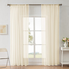 Ensemble housse de couette unie et rideaux voilages modernes