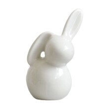 Décoration de lapin en céramique, statue de lapin blanc, Pâques et printemps