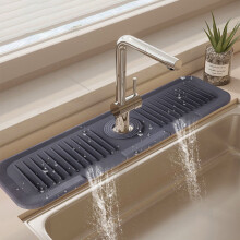 Sink Draining Mat under $5! Diatomite Stone Drying Tray, Non-Slip Splash Guard, Fast-Drying Countertop Protector—Compatible with Standard Kitchen &