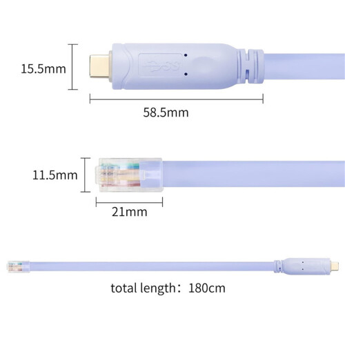 USB 3.1 Type-C to RJ45 Ethernet Adapter Cable 2