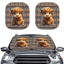 Aztec Tribal Car Sunshade 2-Pack Reflective Polyester