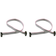 2PCS 1.27mm 10-Pin IDC Ribbon JTAG/SWD Cable, Female-Female, 200mm, Compatible with JTAG/ISP