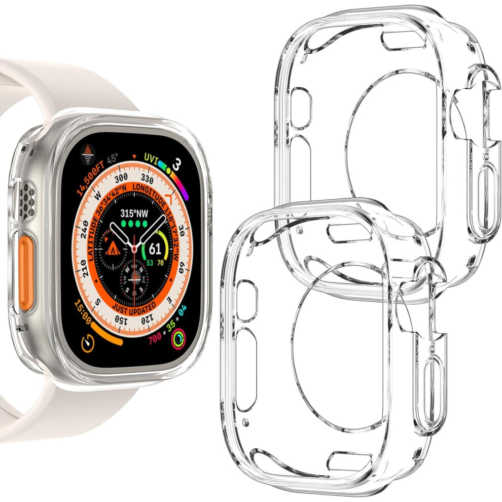Xihama 2-Pack Ultra-Thin Tpu Bumper Case Compatible With Apple Watch Series & Ultra Â Shockproof, No Screen Protector 9448483160681
