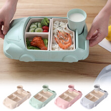 Cute 4-Compartment Divided Dinner Trays for Babies & Toddlers – Plastic Portion-Control Lunch Plates, Compatible with Standard High Chairs