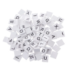 100Pcs Wooden Colourful Tiles Mix Letters Varnished Alphabet
