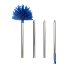 Cobweb Duster with Extension Pole, Stiff Bristles Cobweb Duster Head & Stainless Steel Pole Ceiling Duster for Outdoor Indoor Cleaning