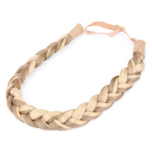 Syntetisk hårflettet pandebånd Klassisk chunky brede flettede fletninger elastisk strækbar paryk kvinder pige skønhedstilbehør, 55g aHairBeauty