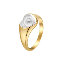 Women's Stainless Steel Heart Signet Ring Enamel Wedding