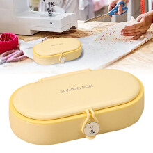 Multifunctional Sewing Box (Yellow),Multifunctional Home Sewing Box Thimble Hand Sewing Kit Button Storage Box Cost Effective Portable Set Sewing Bag