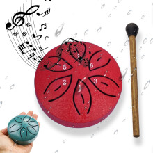 Steel Tongue Drum 6-Note Waterproof Outdoor Rain Drum Red