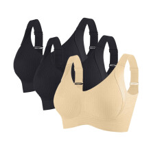 3 Pack Womens Wireless Bras with Support and Lift Wirefree Bras Lift Sagging Breasts Bralette Push Up Seamless Sleep Bra A02 White & Size XXXXL
