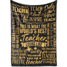 Teacher Appreciation Gift – Blue Flannel Blanket Throw (50"x65"), Compatible with All Teachers, Birthday/Christmas/Retirement