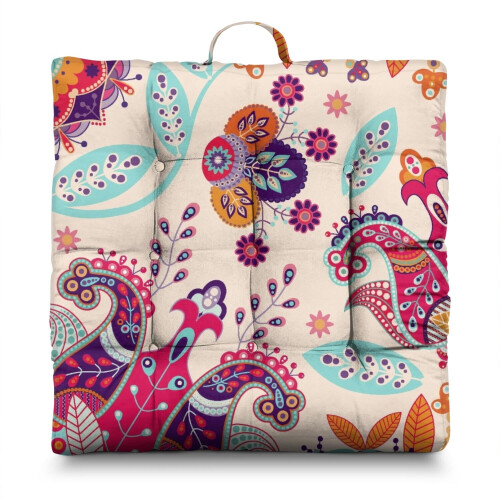 Paisley Meditation Pillow Boho Square 22 x 22