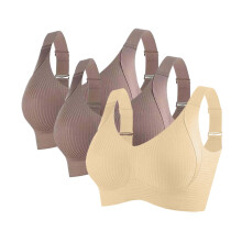 3 Pack Womens Wireless Bras with Support and Lift Wirefree Bras Lift Sagging Breasts Bralette Push Up Seamless Sleep Bra A02 Coffee & Size XXL