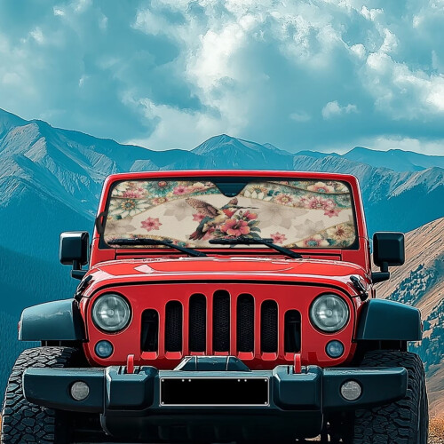 Foldable Aluminum Foil Windshield Sun Shade for Jeep 2