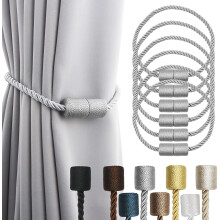 Strong Magnetic Curtain Tiebacks Outdoor Elegant Decorative Tie Backs Modern Rope Tiebacks for Drapes Window Curtain Holdbacks for Draperies- Black