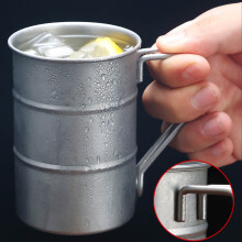 Stainless Steel Mug | Outdoor Camping Coffee Cup | Portable Metal Tea Tumbler | Leakproof Polished Durable Drinkware | White | 1 Piece | 10.5x7.5cm