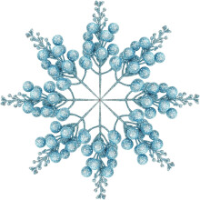 18-Pack Christmas Tree Picks: 8" Glitter Berry Stems, Silver Artificial Berries for Tree Topper, Filler, Wreath & Ornaments
