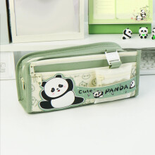 Panda Pencil Case Large Capacity Stationery Bag Grass Green Clearance! Pencil Case