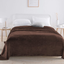 Flannel Throw Blanket Luxury Ultra Plush Queen Size Coffee
