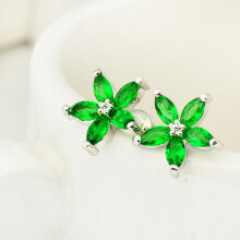 925 Sterling Silver Stud Earrings Birth Cubic Zircon Fashion Jewelry For Women
