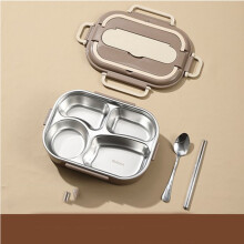 Tragbare, isolierte Lunchbox aus Edelstahl mit Besteck und auslaufsicherem Design (1 Stück)