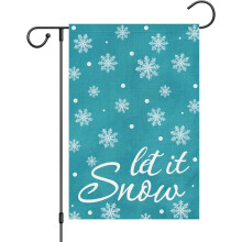 Steag de grădină cu fulg de zăpadă Let It Snow 30x45 cm, față-verso