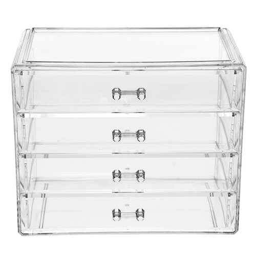 Cosmetics Display Cases Makeup Storage Box Transparent Acrylic 1Set for Home Use