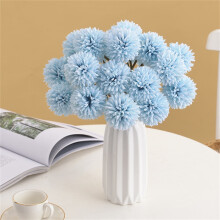 Blue Faux Chrysanthemum Ball, 12.6" Lifelike Artificial Flower for Vase – Wedding, Party & Office Decor (Compatible with Blue)