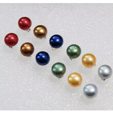 6pairs 6Color 7-8mm Multi-Colored Cultured Pearl Silver Stud Earrings AAA