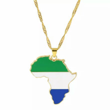 Colar com Pingente do Mapa da África - Joia Delicada: Gana, Nigéria, Congo, Sudão, Somália, Uganda e Serra Leoa