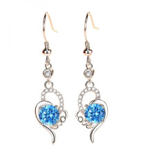 925 Sterling Silver Stud Earrings Birth Cubic Zircon Fashion Jewelry For Women