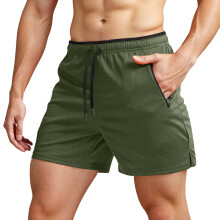 Strandshorts för män, chinos med resår i midjan, dragsko, korta linneshorts med resår i midjan, utomhus, aktivt material, armégrönt, storlek
