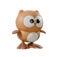 Brown Wind Up Owl Toy Educational Baby Crawling Guide Infant Sensory Toy Chain Chicken No Battery Required Plastic Toy For Toddlers Brown Coffee