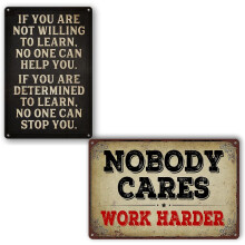 Gym Posters For Home Gym Nobody Cares Work Harder Gym Tin Sign Vintage Motivational Wall Art Office Metal Decor Office Signs