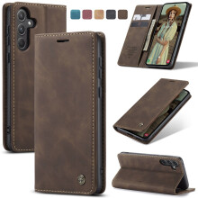 High-Quality Leather Wallet Case with Card Holder & Zipper for compatible with Samsung Galaxy A55/A35/A25/A15/A05/A05S/A54/A34/A24/A14